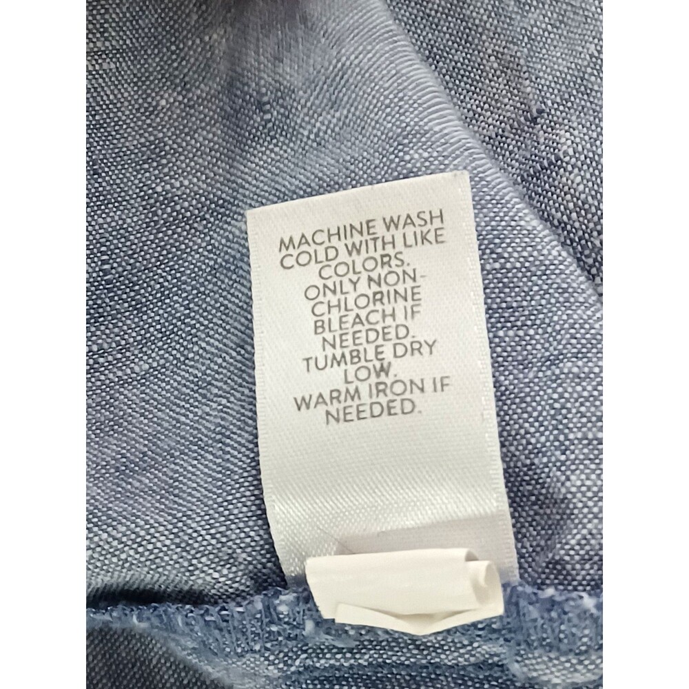 J. Jill Love Linen 100% Linen Shirt Dress XL Tall Pockets Preppy Classic Coastal - Picture 6 of 6